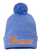 Pom Pom Knit Cap with embroidered Titans logo