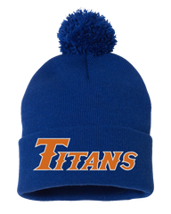 Pom Pom Knit Cap with embroidered Titans logo