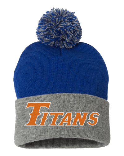 Pom Pom Knit Cap with embroidered Titans logo