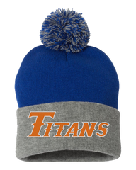 Pom Pom Knit Cap with embroidered Titans logo