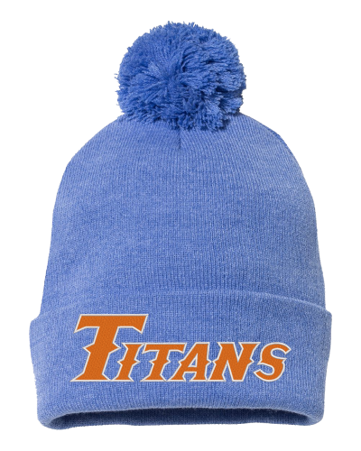 Pom Pom Knit Cap with embroidered Titans logo