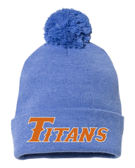 Pom Pom Knit Cap with embroidered Titans logo