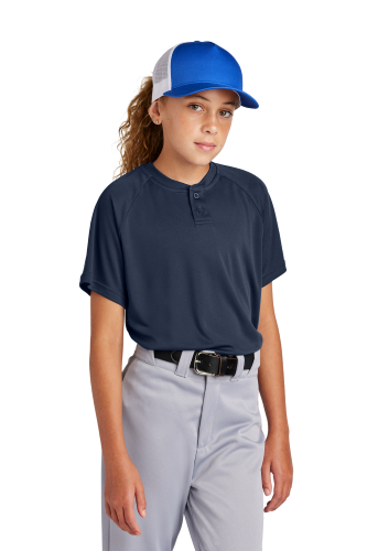 Sport-Tek Youth PosiCharge Competitor 2-Button Henley