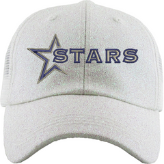 Glitter Meshback Baseball Cap with Stars Wordmark logo