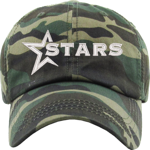 Classic Smooth Cotton Ponytail Ballcap With Stars Wordmark Logo