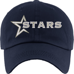 Classic Smooth Cotton Ponytail Ballcap With Stars Wordmark Logo