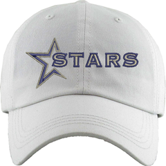 Classic Smooth Cotton Ponytail Ballcap With Stars Wordmark Logo