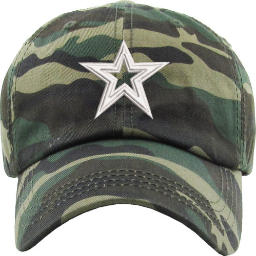 Classic Smooth Cotton Ponytail Ballcap With Star Logo