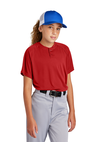 Sport-Tek Youth PosiCharge Competitor 2-Button Henley