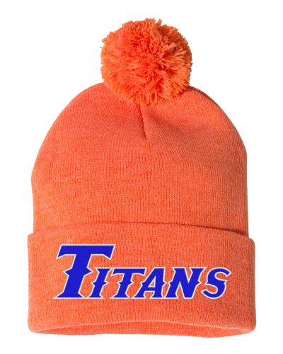 Pom Pom Knit Cap with embroidered Titans logo