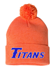 Pom Pom Knit Cap with embroidered Titans logo