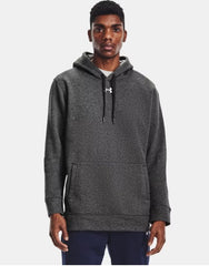 Men's UA Rival Fleece Hoody with Wahoo Baseball logo (White Outline)